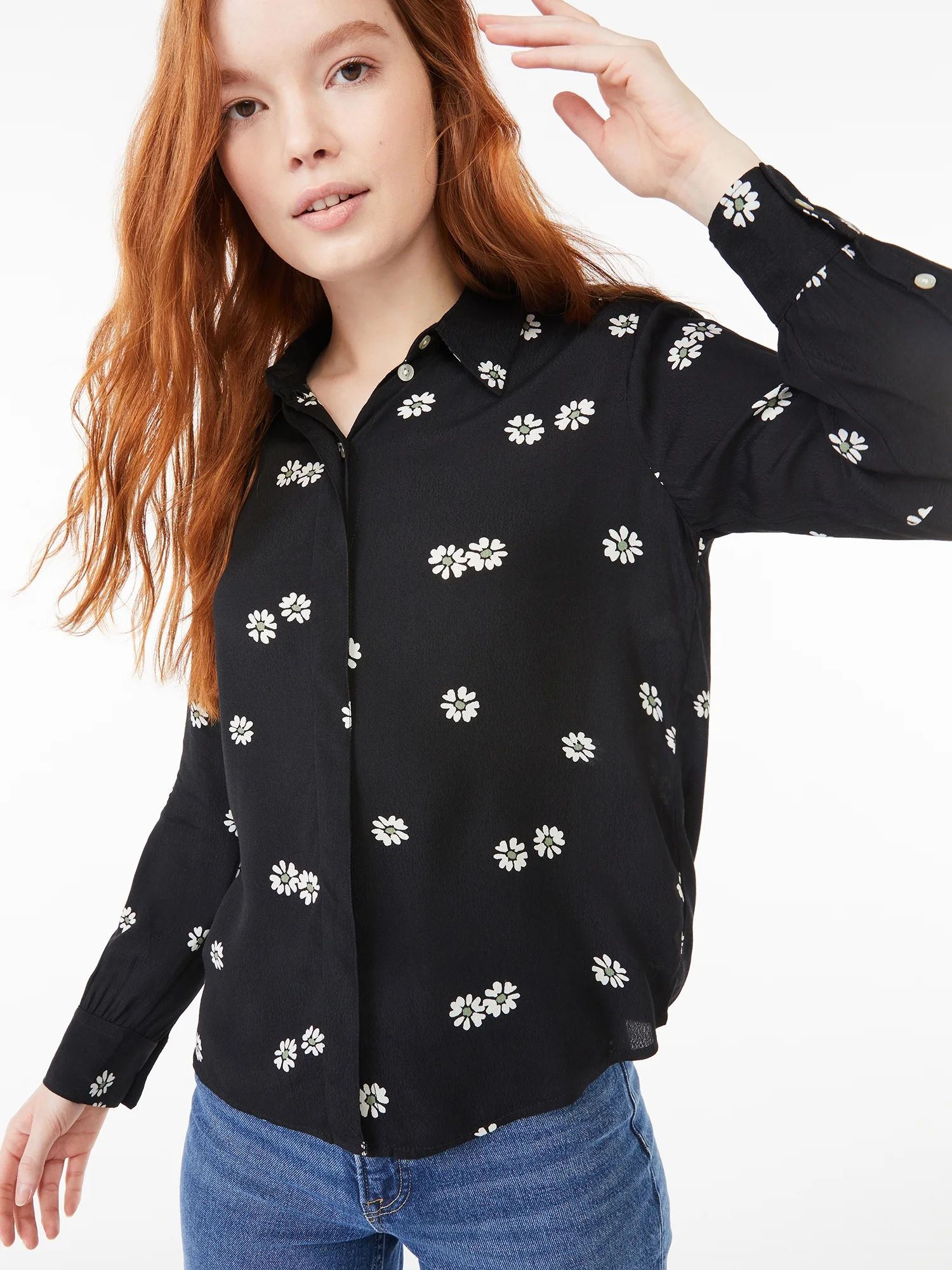 Free Assembly Women’s Viscose Put Together Shirt | Walmart (US)