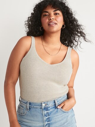V-Neck Rib-Knit Sweater Tank Top for Women | Old Navy (CA)