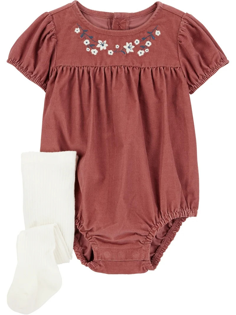 Carter's Child of Mine Baby Girl Bubble Romper Set, 2-Piece, Sizes 0/3-24 Months | Walmart (US)