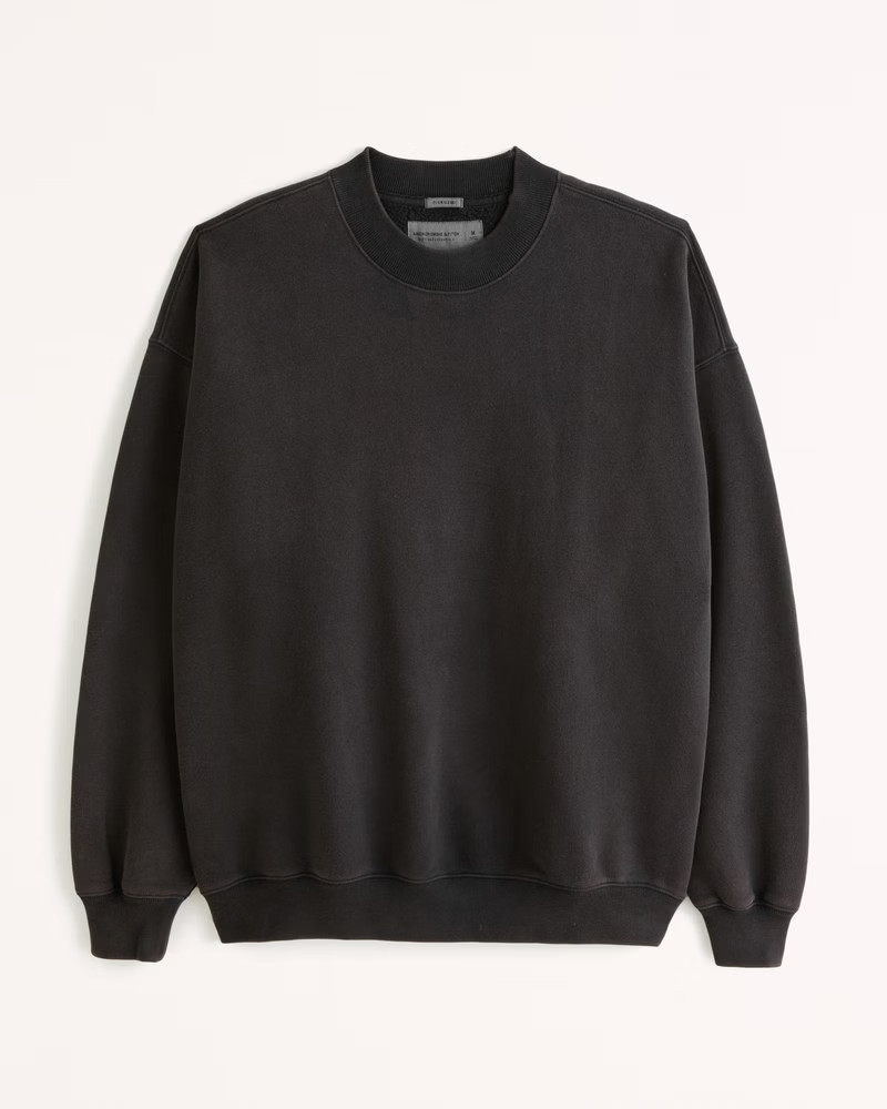 Abercrombie & Fitch Men's Essential Crew Sweatshirt in Washed Black - Size XL TALL | Abercrombie & Fitch (US)
