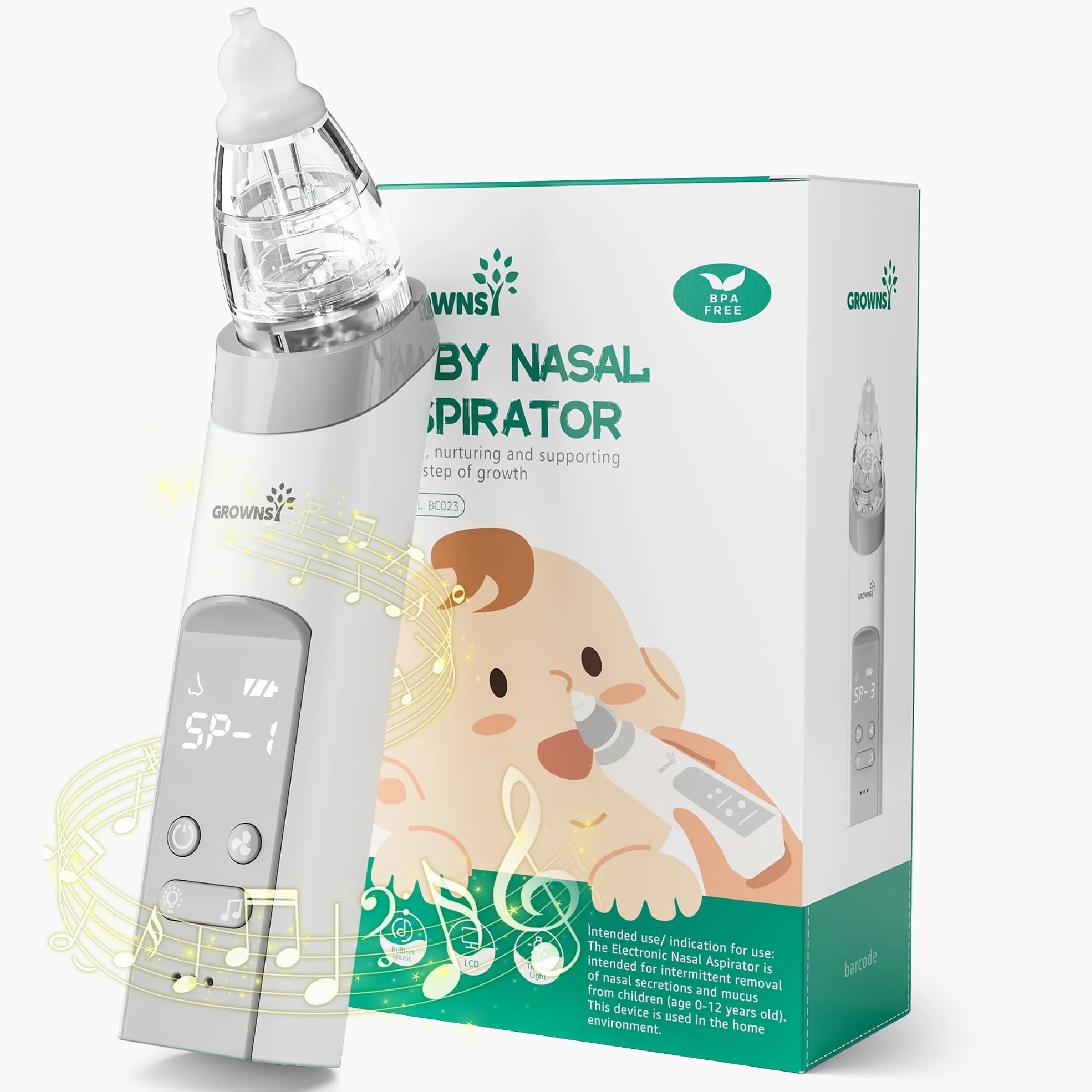 Baby Nasal Aspirator Nose Sucker Nose Cleaner Rechargeable, White | Walmart (US)
