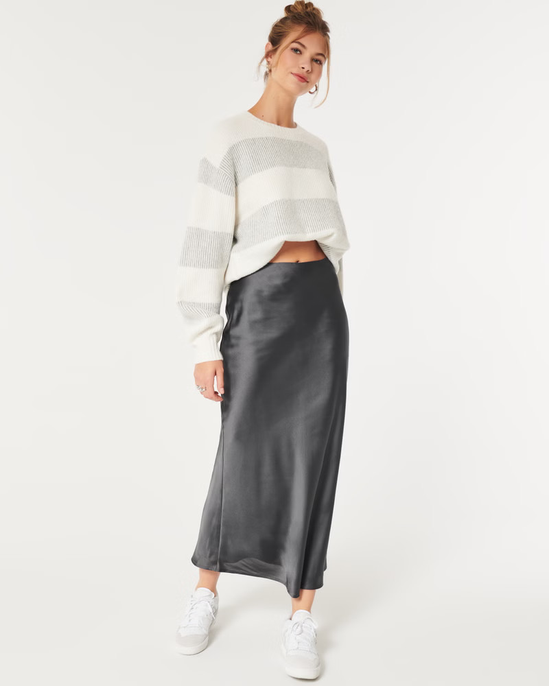Ultra High-Rise Satin Maxi Skirt | Hollister (EU)