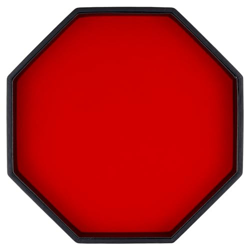 RERIVER Dice Rolling Tray, Felt Lined PU Leather Octagon Dice Tray for Dungeon Crawler Games, Red | Amazon (US)