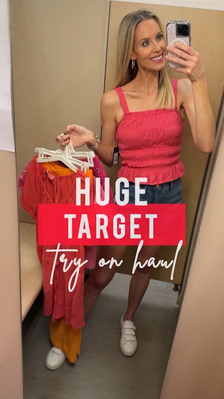 Huge Target try on haul! I love these Target jean shorts with these cute casual tops, white overalls, wide leg dress pants, pull on dress pants, and more!! 

Target outfit, target new arrivals, target clothes, spring outfit

#LTKstyletip #LTKunder100 #LTKunder50