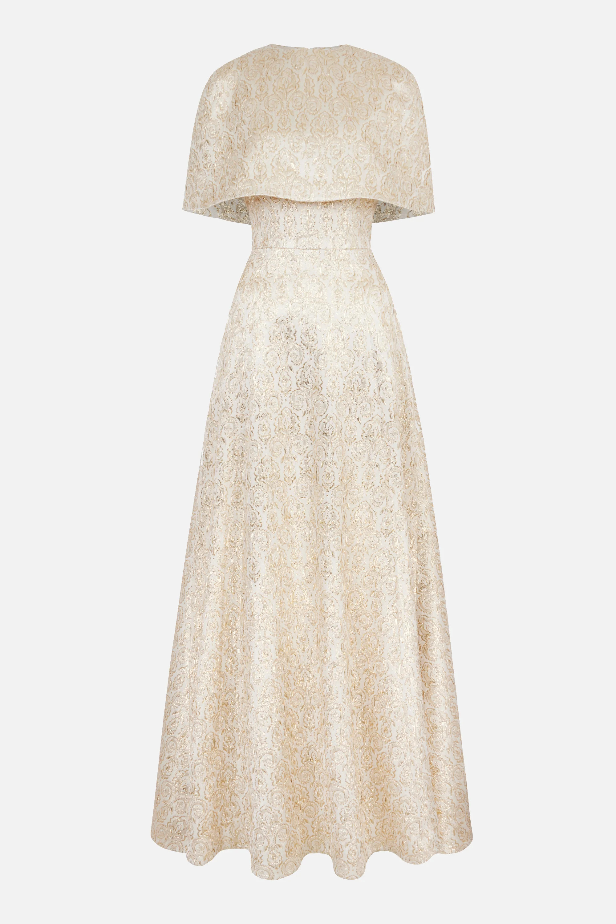 Lucretia Dress in Gold Metallic Jacquard | Emilia Wickstead
