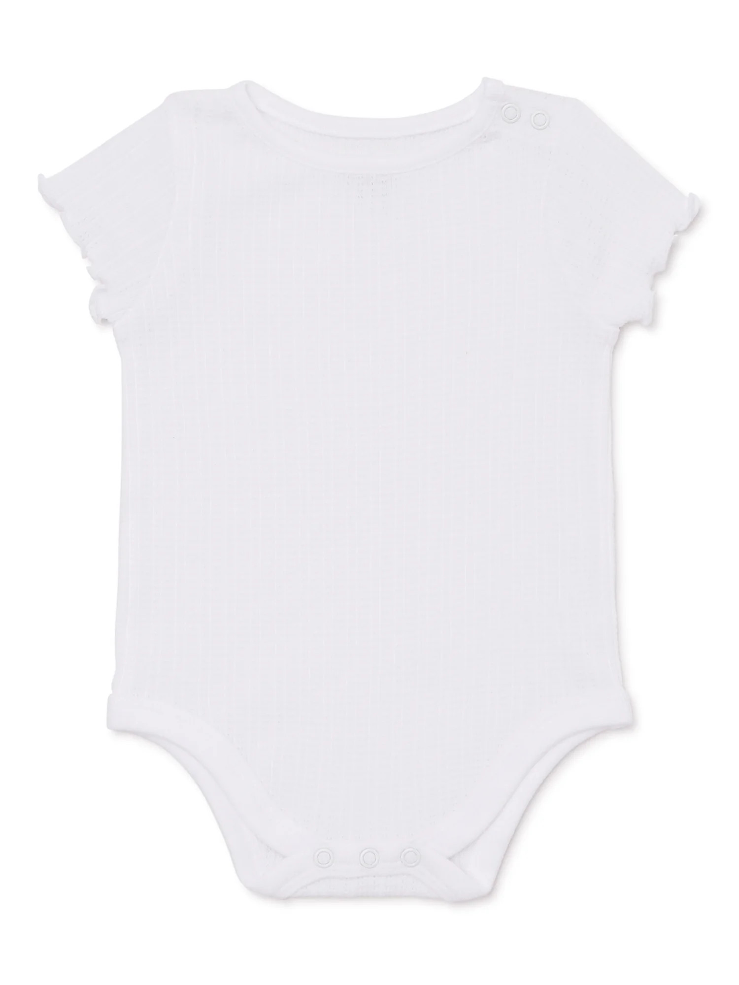 Garanimals Baby Girl Short Sleeve Pointelle Solid Bodysuit, Sizes 0-24 Months | Walmart (US)