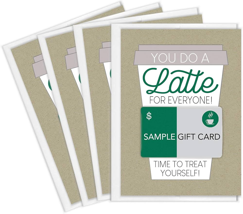 Tiny Expressions Thanks a Latte Coffee Gift Card Holders Set of 4 with Envelopes | Amazon (US)