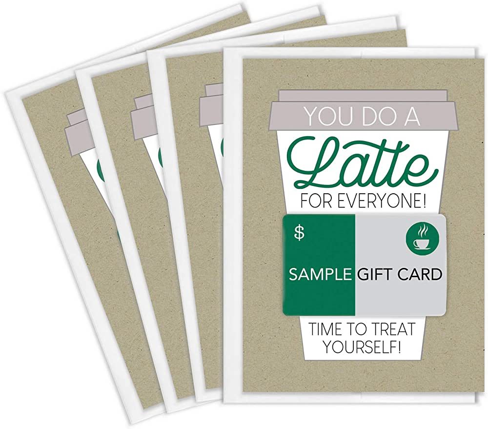 Tiny Expressions Thanks a Latte Coffee Gift Card Holders Set of 4 with Envelopes | Amazon (US)