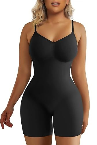 SHAPERX Shapewear for Women Tummy Control Bodysuit Mid Thigh Body Shaper Shorts for a Lifted Look | Amazon (US)