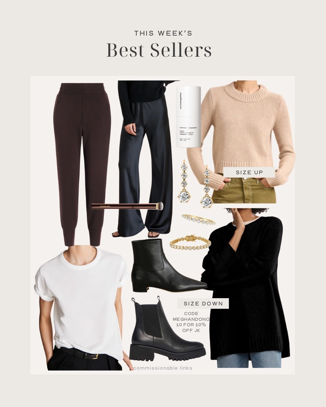 This week’s bestsellers!
Satin pants
The best tshirt
Cashmere sweaters
Black ankle
Boots
Diamond jewelry
Snow boots 