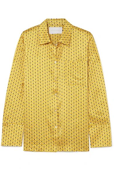 Printed silk-satin pajama shirt | NET-A-PORTER (US)