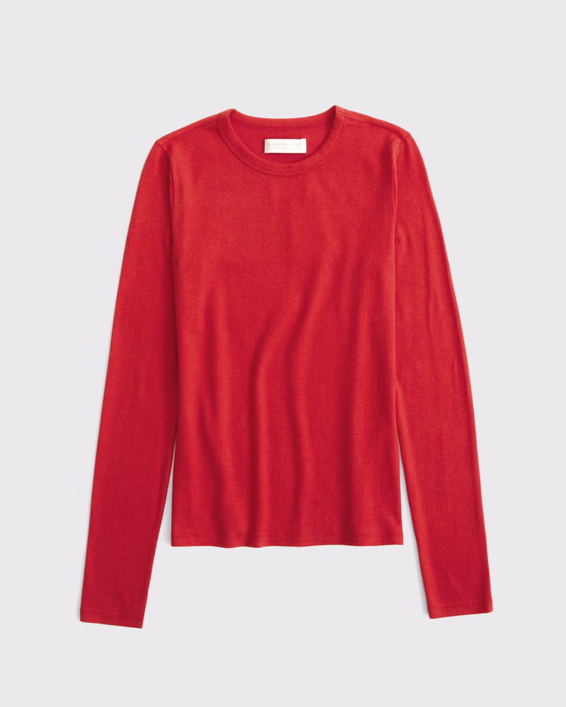 Long-Sleeve Cozy Lounge Knit Tee | Abercrombie & Fitch (US)