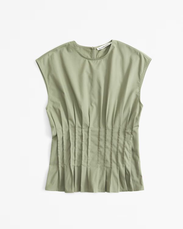 Women's Poplin Pleated Top | Women's Tops | Abercrombie.com | Abercrombie & Fitch (US)