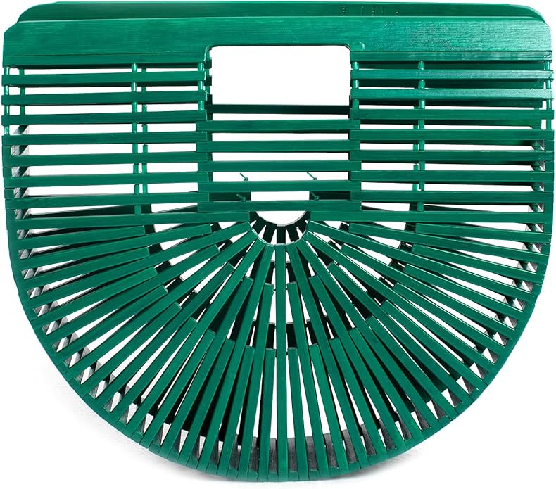 Women's Bamboo Handbag by Handmade Straw Bag,Tote Bamboo Purse Natural Basket Bag for Summer Beac... | Amazon (US)