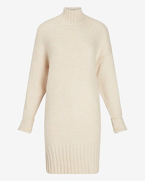 Express X You Metallic Turtleneck Sweater Dress | Express