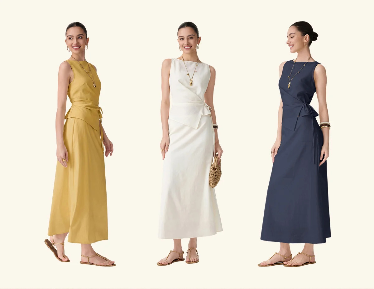 2Pcs Set Boatneck Top & Maxi Flared Pull-On Skirt | OGLmove