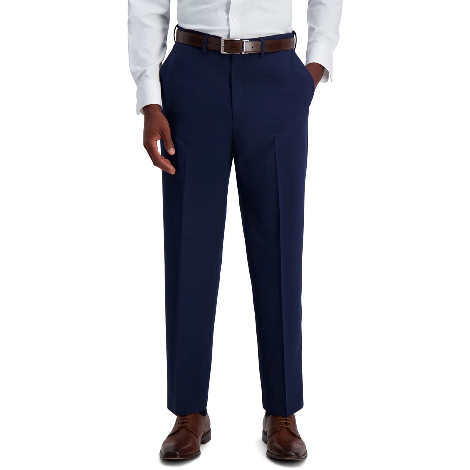 Men's J.M. Haggar Shadow Plaid 4-Way Stretch Classic-Fit Flat-Front Dress Pants, Size: 36X29, Blue | Kohl's