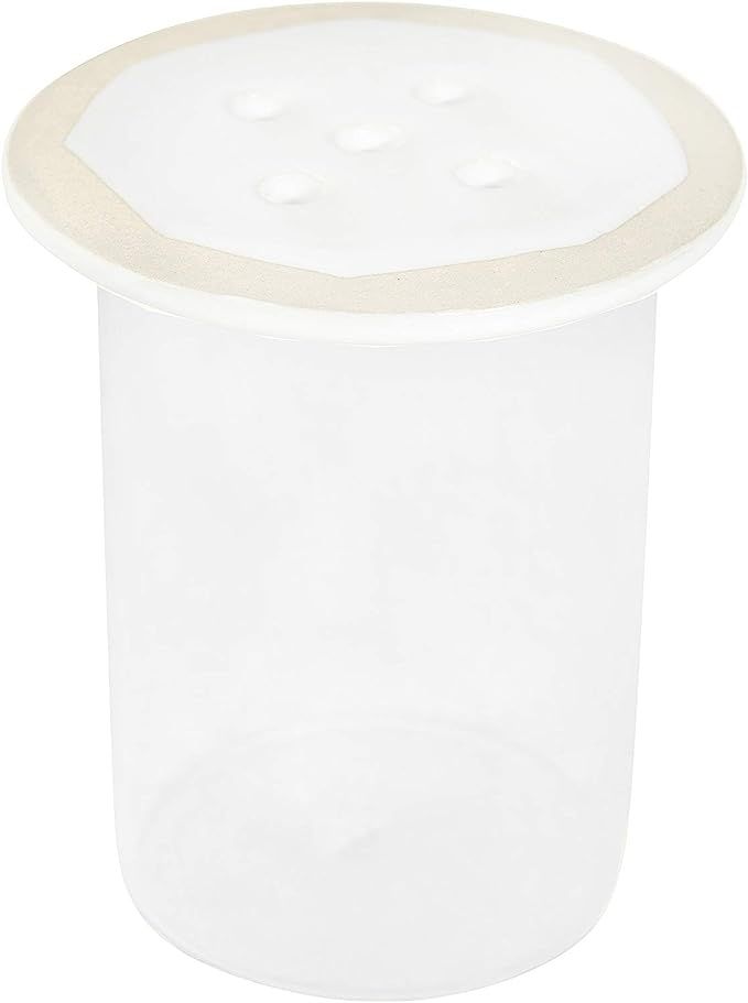 Creative Co-op Glass White Stoneware Frog Lid Vase, Tall, Clear | Amazon (US)