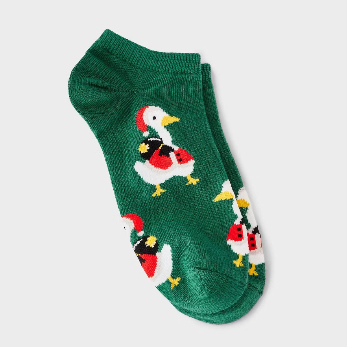 Women's Santa Duck Christmas Low Cut Socks - Green 4-10 | Target