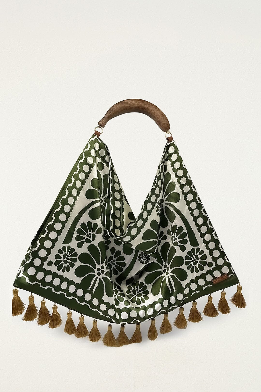 Green Jacquard Tassels Tote Bag | FARM Rio | FarmRio (US)