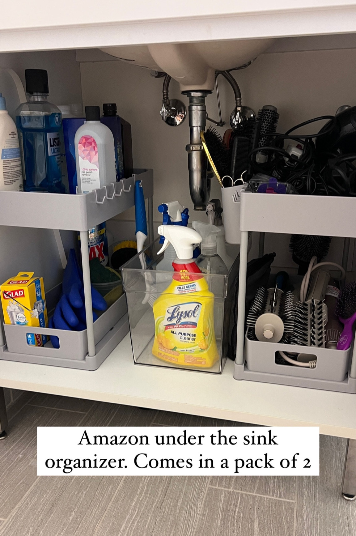 Amazon under the sink organizer. Comes in a pack of 2 

Back to school | college dorm | college essentials | organization | organizer | organized | amazon home | amazon organization | amazon finds | amazon storage | amazon home organization | amazon home must haves | home decor amazon | amazon home finds | home organization |   Under sink organization | under sink storage 

#LTKBacktoSchool #LTKFind #LTKU