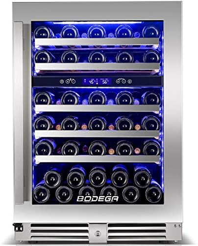 BODEGA 24 Inch Wine Cooler,56 Bottle Wine Refrigerator Dual Zone, Built-In and Freestanding Wine ... | Amazon (US)