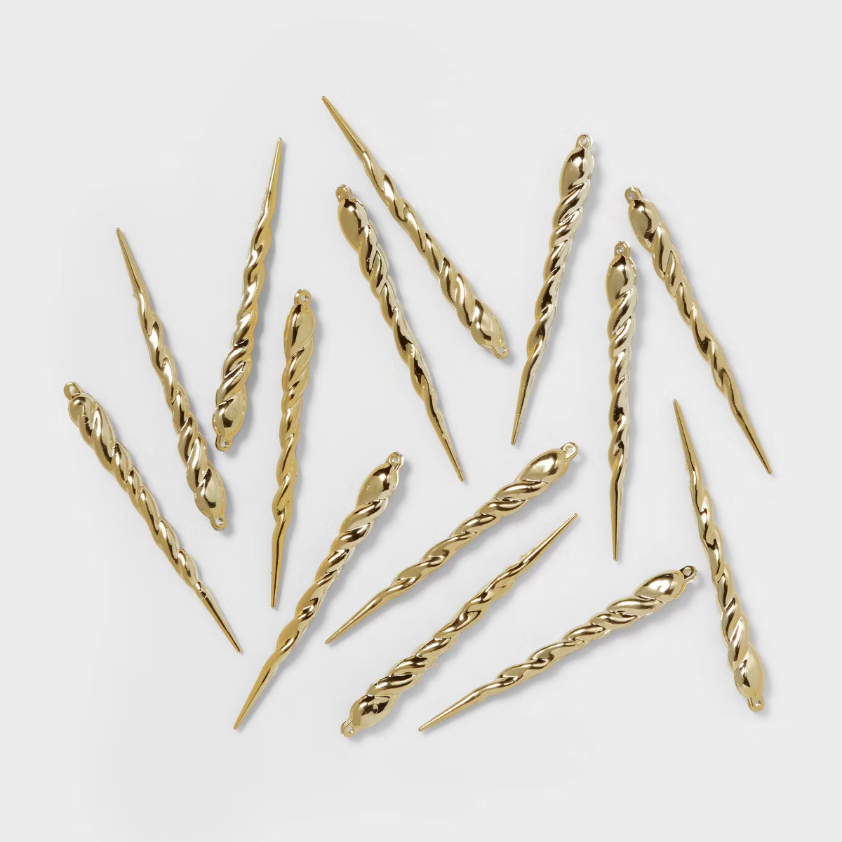 14ct Glitter Icicle Christmas Ornament Set Gold - Wondershop™ | Target
