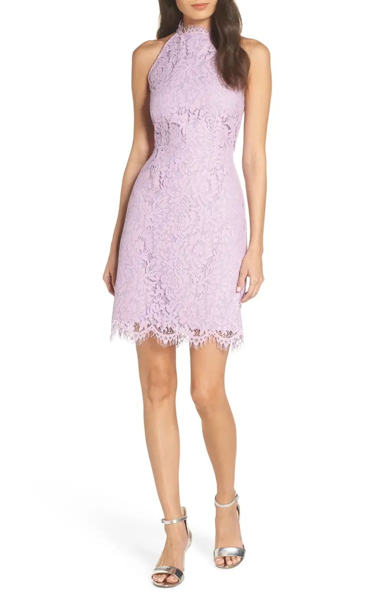 Cara High Neck Lace Cocktail Dress | Nordstrom