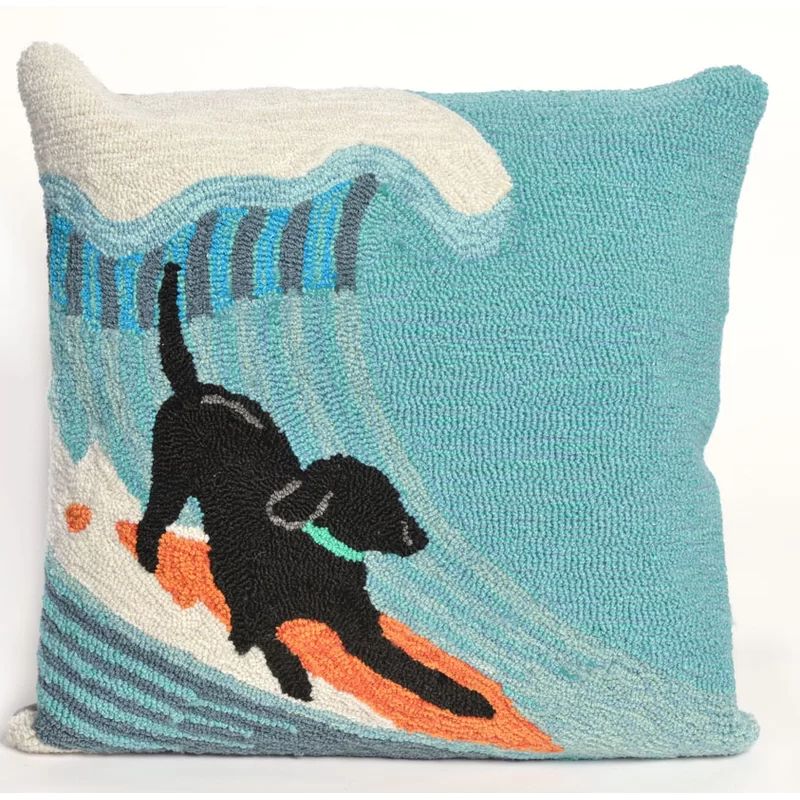 Braden Surfing Dog Ocean Throw Pillow | Wayfair North America