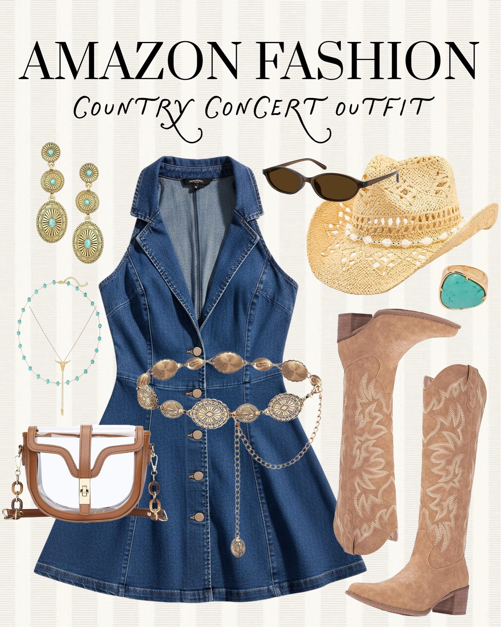 What to wear to a country concert this summer! 

#amazonfinds

Amazon finds. Amazon fashion. Amazon country concert outfit idea. What to wear to a summer concert. Country concert style. Amazon denim dress. Amazon western boots. Amazon stadium handbag.

#LTKootd #LTKSeasonal #LTKgrwm