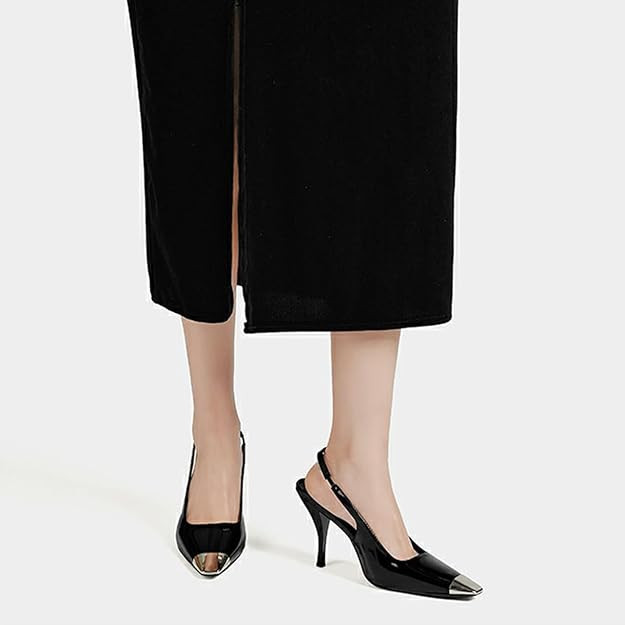 MRKEWUNEY Fashion Slingback Pumps Shoes for Women Pointed Toe Stiletto Heels | Amazon (US)