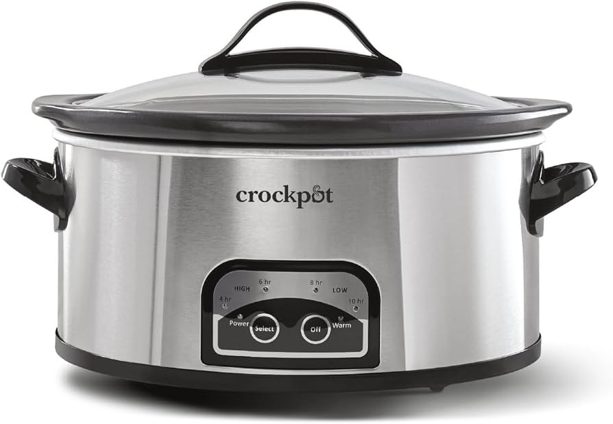 Crock-Pot 6 Quart Programmable Slow Cooker with Timer and Auto Food Warmer Setting, Stainless Ste... | Amazon (US)