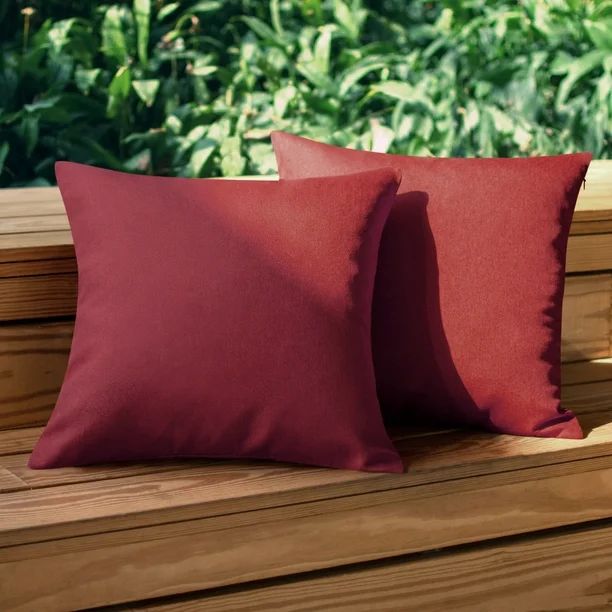 PiccoCasa 2Pcs Waterproof Decorative Throw Pillow Covers, Red, 18" x 18" | Walmart (US)