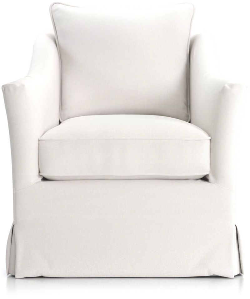 Keely Slipcovered Swivel Chair + Reviews | Crate and Barrel | Crate & Barrel