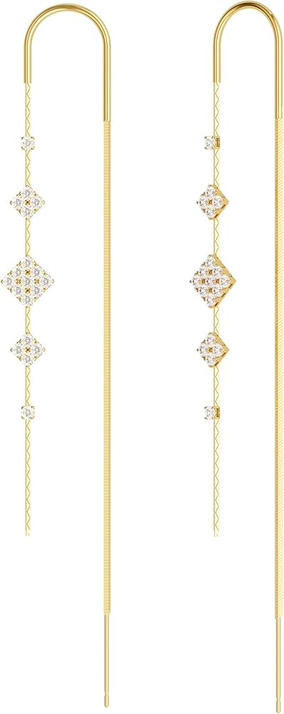MBW Gold Plated Threader Earrings for Women, 14K Dangle Long Chain Drop Earrings Dangling, Dainty... | Amazon (US)