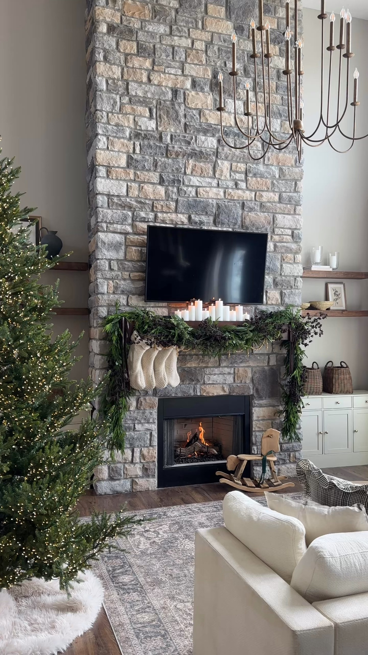 Christmas mantel 

#LTKSeasonal #LTKHoliday #LTKFindsUnder100