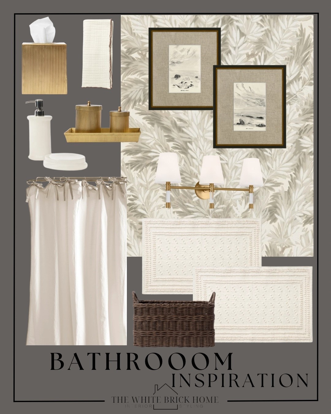 A beautiful bathroom inspiration board that is full of texture and warmth! 

Bath, bathroom, bathroom design, bathroom accessories, bathroom decor ideas, powder room, wall art, wallpaper, shower curtain, bathroom decor ideas, McGee and co powder room

#LTKHome #LTKSeasonal #LTKSaleAlert
