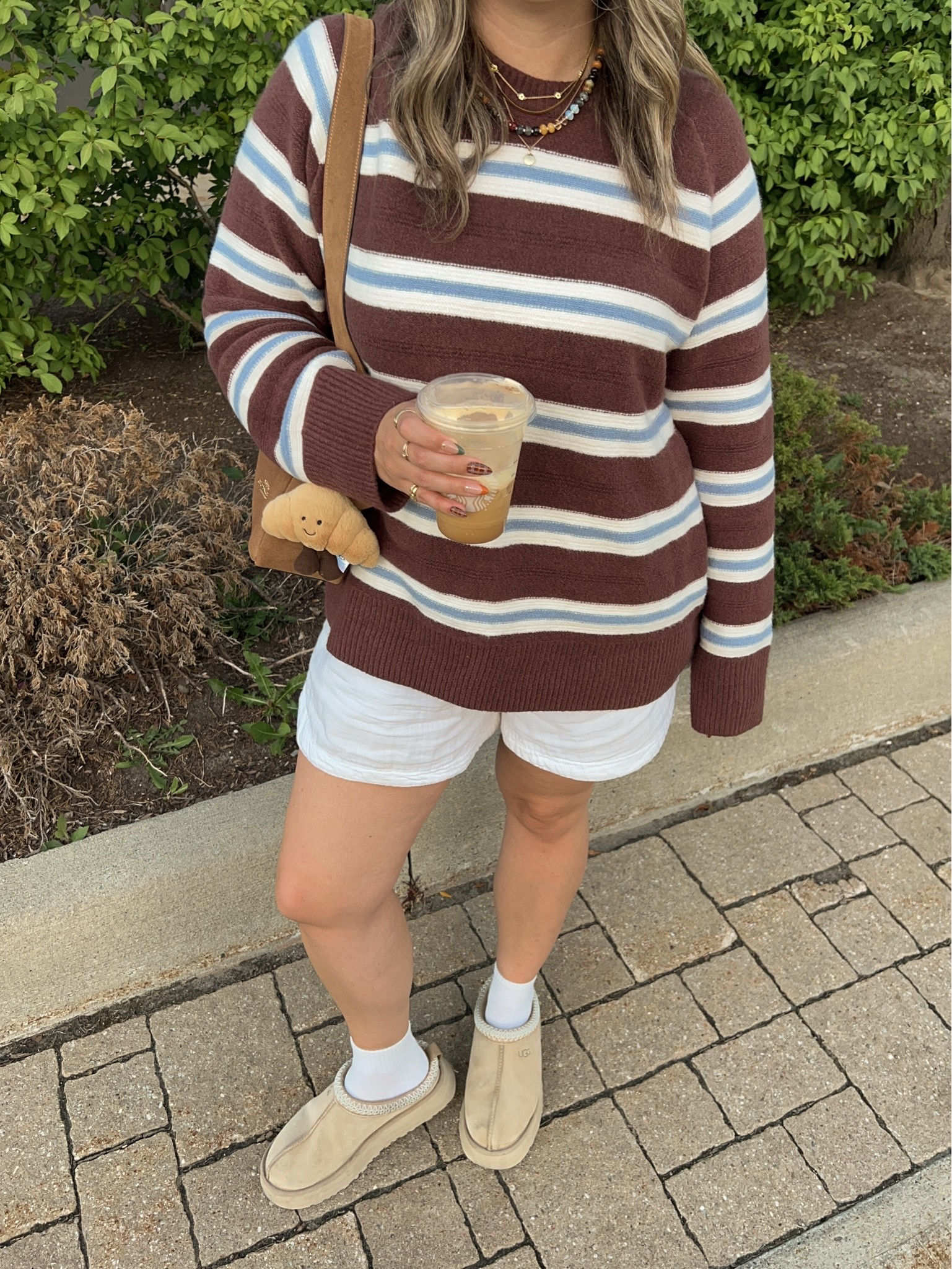 Early fall ootd! Sized up to XL in the sweater for an oversized fit. Shorts are old, linked similar. I’m a 9.5-10 shoe and wear a 10 in the Ugg Tazz platforms

#LTKfall #LTKstyletip #LTKmidsize