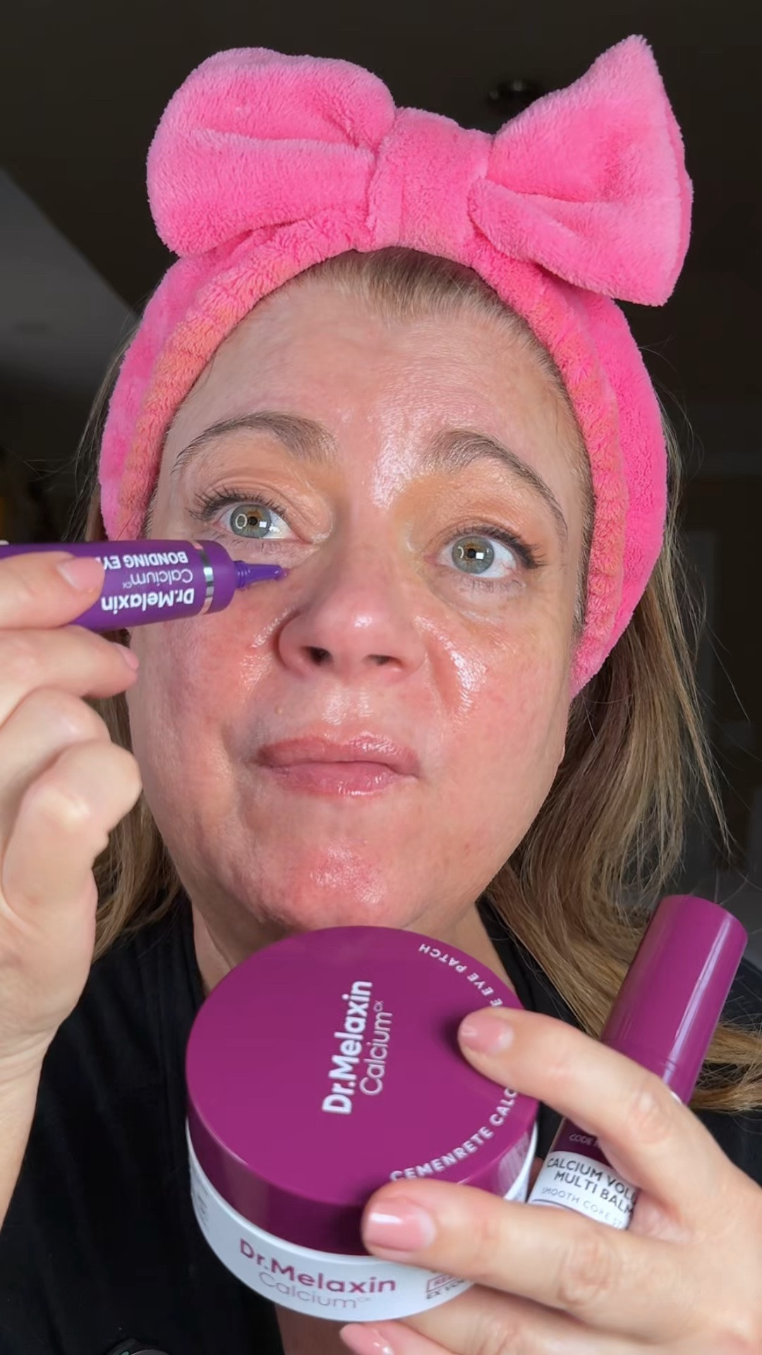Calcium volume eye patches and eye binding cream are what you need to help with those sunken and hollow under eyes! @Dr.Melaxin Global #hollowundereyes #darkundereyecircles #over50skincare #koreanskincare #matureskintipsandtricks