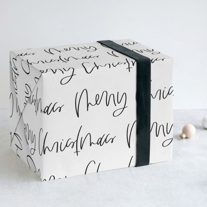 Christmas Lettering Wrapping Paper | Minted