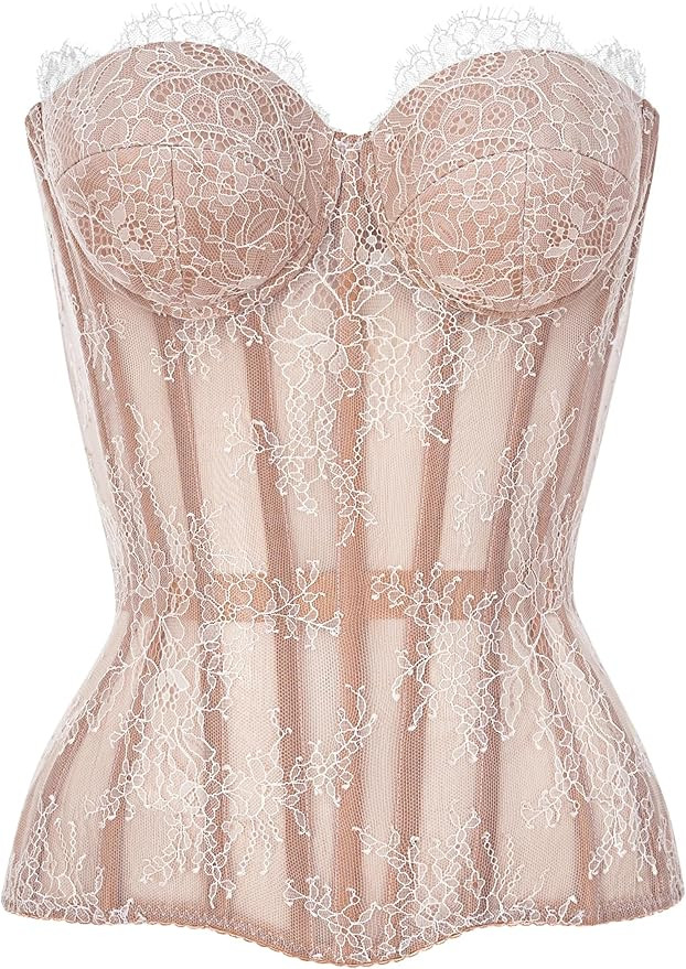 Perfect Corset NYC OVERBUST Mesh Corset Top Lace up with 15 Steel Boned | Amazon (US)
