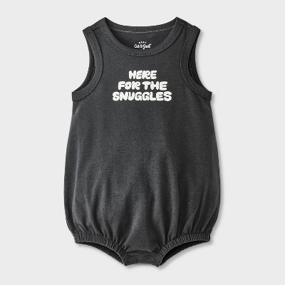 Baby Here For The Snuggles Romper - Cat & Jack™ Black 18M | Target