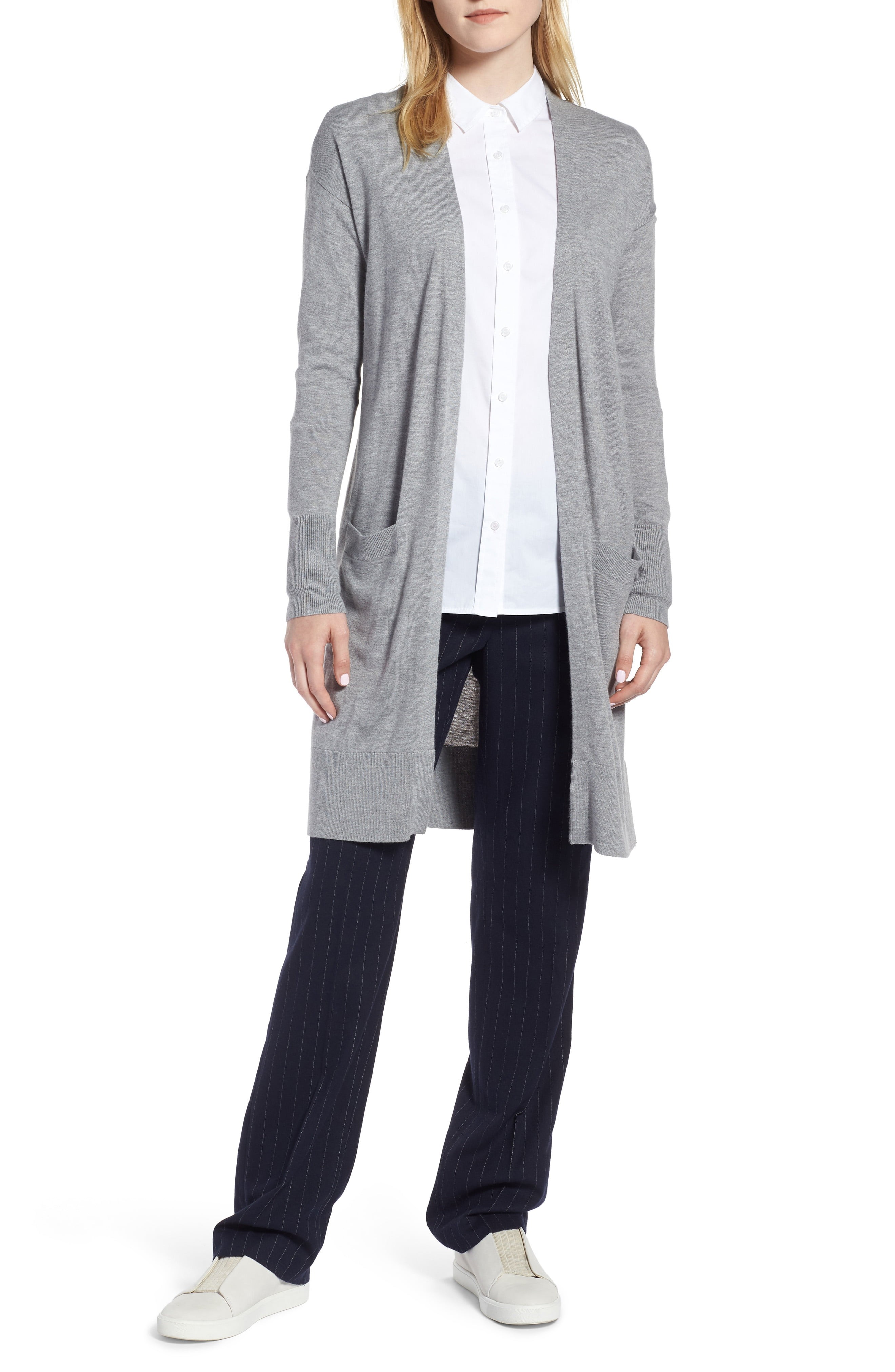 Halogen® Open Front Pocket Cardigan (Regular & Petite) | Nordstrom