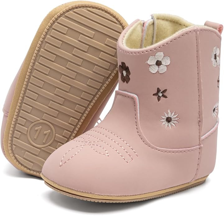 Meckior Baby Girls Cowboy Tassel Boots Side Zipper Moccasins Soft Bottom Non-Slip Toddler Shoe | Amazon (US)