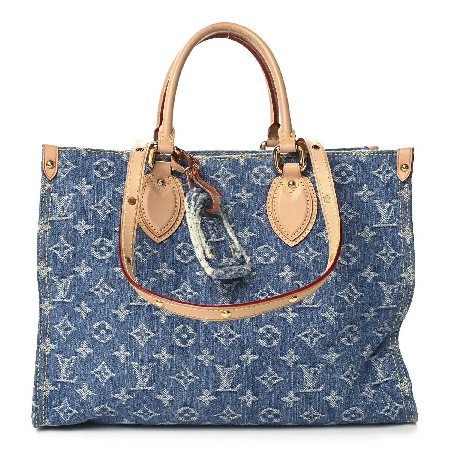 Monogram Denim Onthego MM Blue | FASHIONPHILE (US)