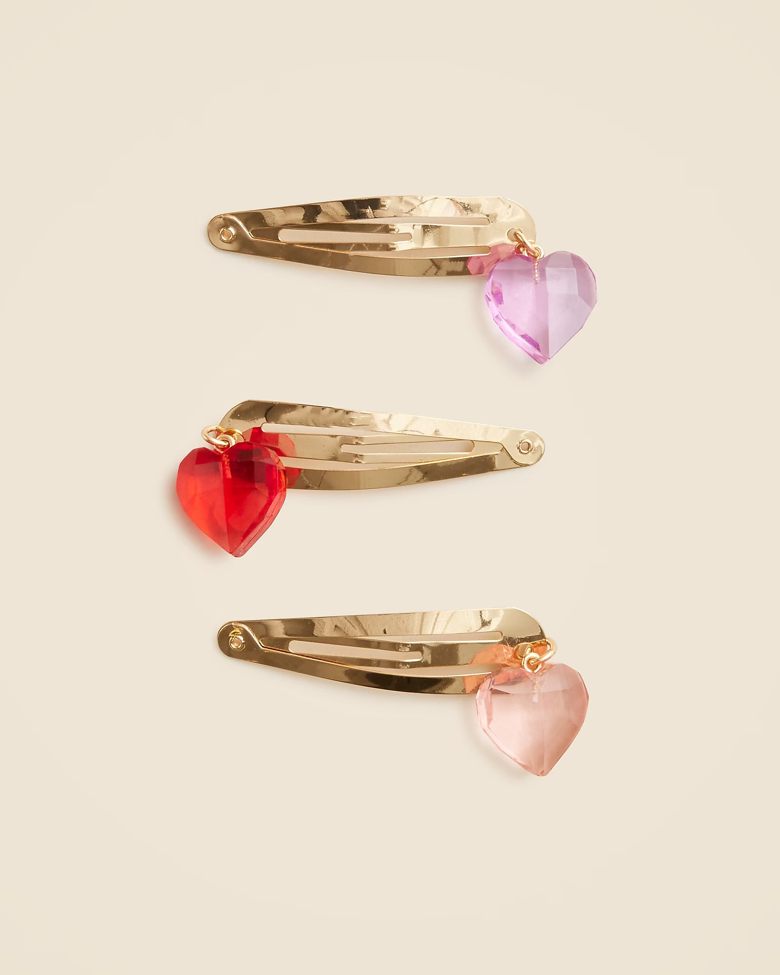 Girls' heart hair clips set-of-three | J. Crew US