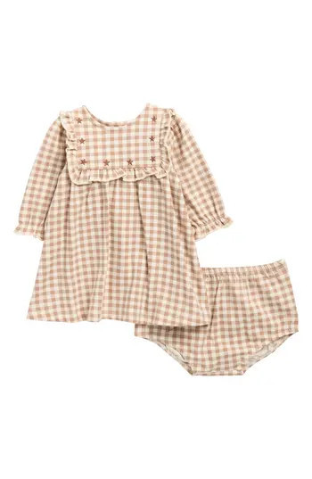 FOCUS Wild West Gingham Dress & Bloomers Set in Tan at Nordstrom Rack, Size 18M | Nordstrom Rack