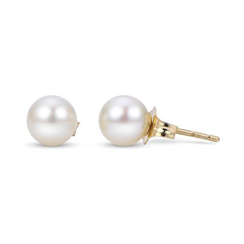 Imperial Pearls 14K 6-6.5mm Cultured Freshwater Pearl Stud Earrings - Yellow | HSN
