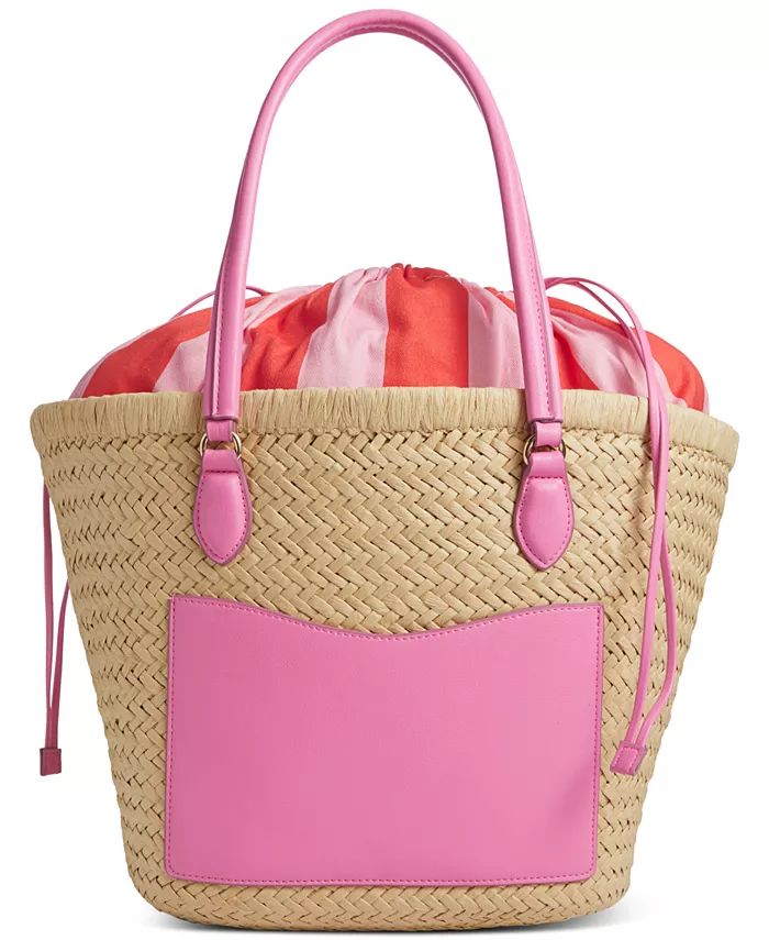 On 34th Isabellaa Straw Medium Drawstring Tote, Created for Macy's - Macy's | Macy's