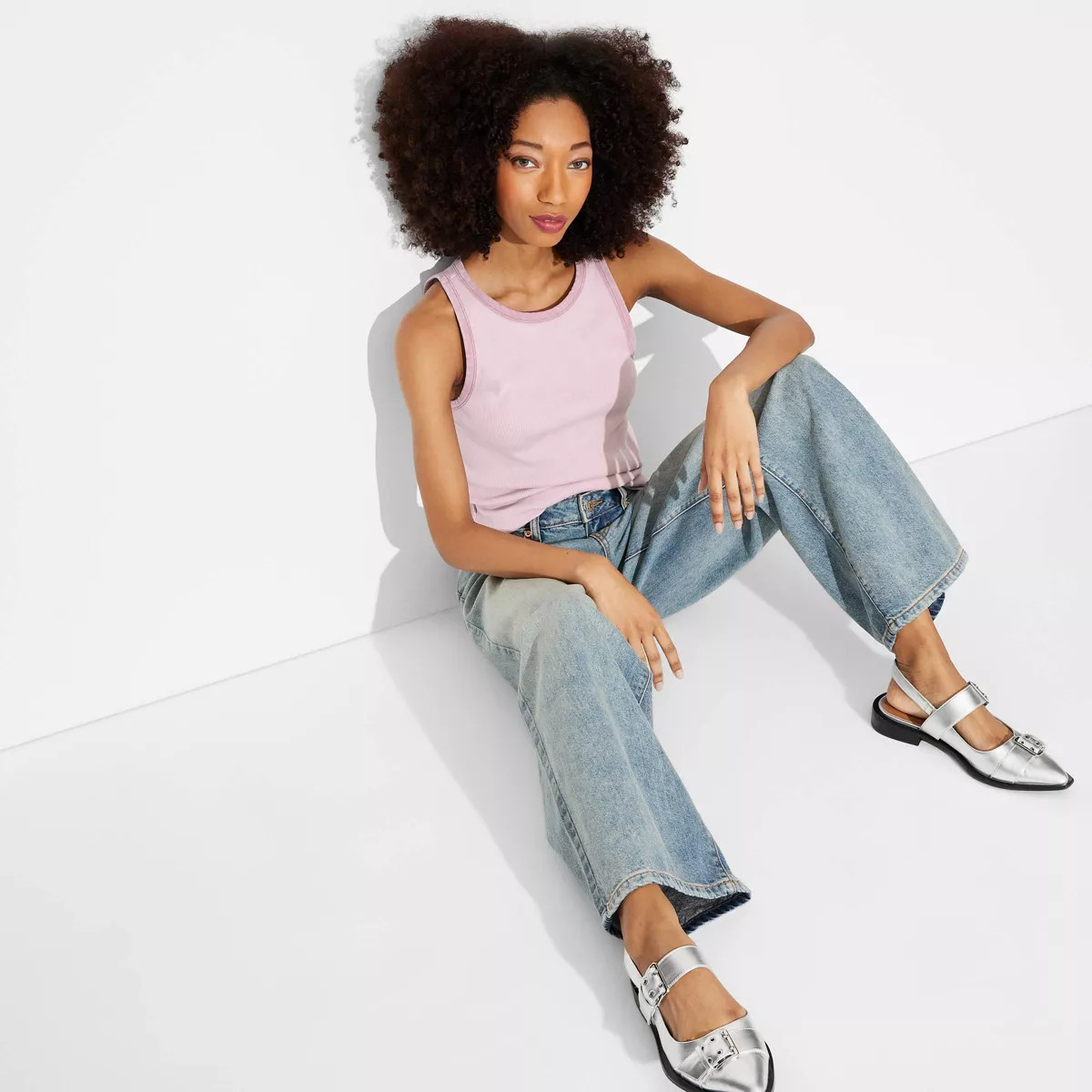 Women's Long Line Tank Top - Wild Fable™ Sage Green M: Highneck, Sleeveless, Cotton-Spandex Ble... | Target